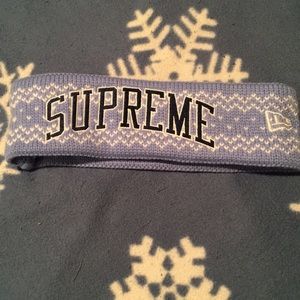 A real supreme new era headband blue and white